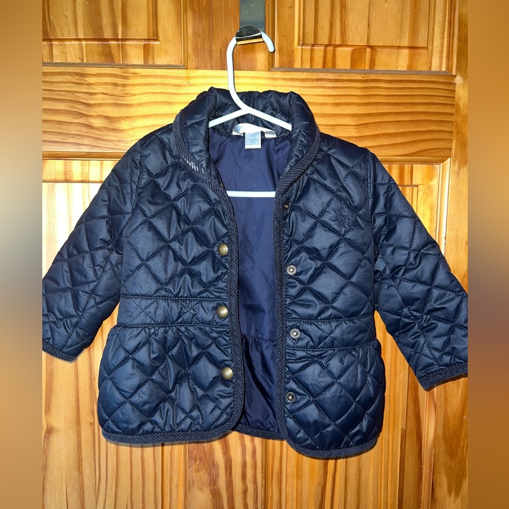 Ralph Lauren navy blue  lightweight puffer jacket for girls 12 months